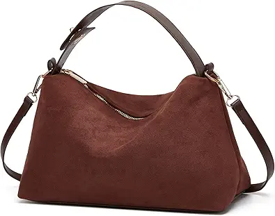 Slouchy Suede Cloud Hobo Bags Women Crescent Satchels Shoulder Bag Crossbody Phone Purse Trendy Top-handle Tote Handbag
