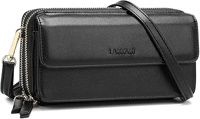 Lanyani RFID Crossbody Wallet Wristlet Purse with Phone Pocket For Women Vegan Leather