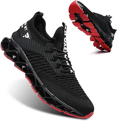 Vooncosir Men's Fashion Sneakers Breathable Mesh Running Shoes Blade Non Slip Soft Sole Casual Athletic Walking Shoes