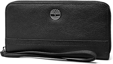 Timberland Women's Leather RFID Zip Around Wallet Clutch with Wristlet Strap