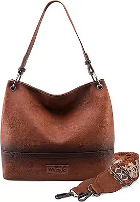 Wrangler Hobo Bags for Women Vegan Leather Top Handle Shoulder Purses and Handbags