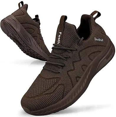 Feethit Mens Non Slip Walking Sneakers Lightweight Breathable Slip on Running Shoes Athletic Gym Tennis Shoes for Men