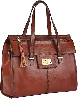 Banuce Vintage Genuine Full Grain Italian Leather Purses for Women Handbags Stylish Ladies Satchel Bag Brown