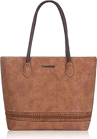 Montana West Woven Tote Bags for Women Medium Purses and Handbags with Concealed Carry Back Zipper Pocket