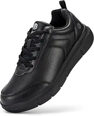 FitVille Extra Wide Men Walking Shoes Wide Dress Sneakers Comfortable Leather Shoes for Men Lightweight Plantar Fasciitis Bunions