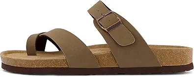 CUSHIONAIRE Men's Luna-M Cork footbed Sandal with +Comfort