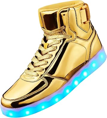 DIYJTS Unisex LED Light Up Shoes, Fashion High Top LED Sneakers USB Rechargeable Glowing Luminous Shoes for Men, Women, Teens