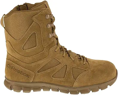 Reebok Men's Rb8809 Sublite Cushion Composite Toe 8" Tactical Boot with Side Zipper Coyote Military