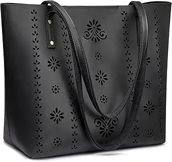 Kattee Women Genuine Leather Tote Bags Shoulder Purses Vintage Handbags Top Handle Work Bags Thick Full Grain
