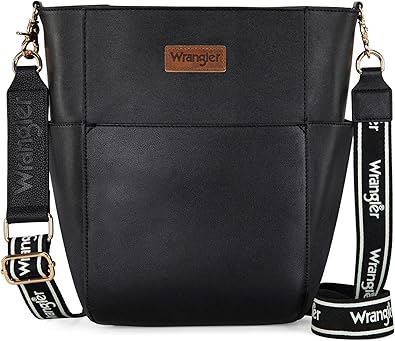 Wrangler Large Crossbody Bag for Women Vegan Leather Cross Body Purse with Guitar Strap
