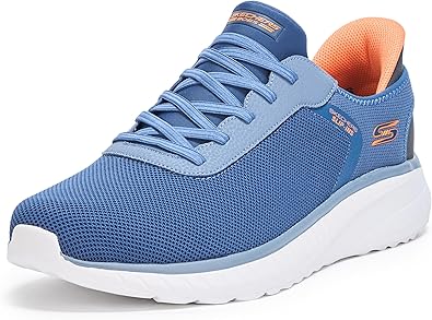 Skechers Bobs Men's Hands Free Slip-ins Squad Chaos-Solid Tour Sneaker, Navy Multi, 11.5 Wide