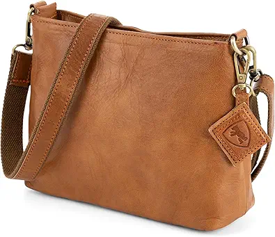 BERLINER BAGS Vintage Genuine Leather Shoulder Bag Marbella, Small Crossbody Purse for Women