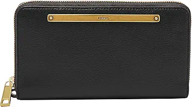 Fossil Women's Liza Leather Zip Around Clutch Wallet With Retractable Wristlet Strap for Women