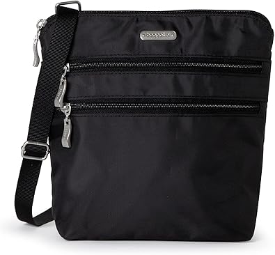 Baggallini Essential Crossbody Bags for Women 9x8 Organized Lightweight Washable Nylon Travel Handbag Purse w/RFID Protection