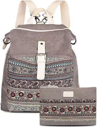 Backpack Purse Women Girls Canvas Backpack/Rucksack Convertible Shoulder bag Casual Daypack