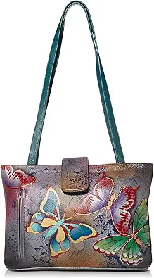 Anna by Anuschka Women's Hand Painted Genuine Leather Medium Tote