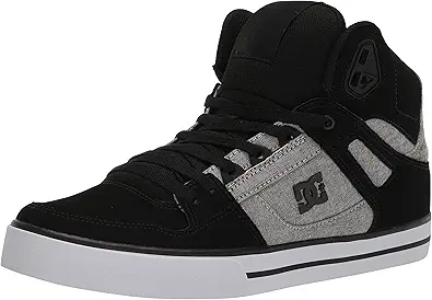 DC Men's Pure High Top Wc Skate Shoes Casual Sneakers, Black/Battleship/Armor, 12
