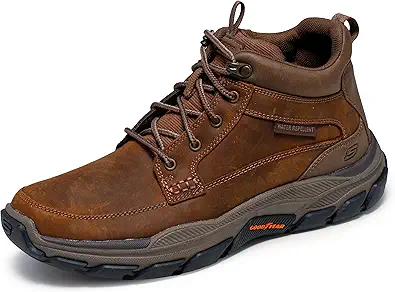 Skechers Men's Respected-Boswell 204454 Mid Top Leather Moc Toe Lace Up