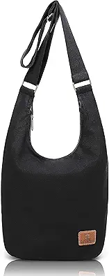 Coton Pose Women Hippie Crossbody Bag - Top Zip Large Capacity Canvas Sling Bag - Jacquard Cloth Handmade