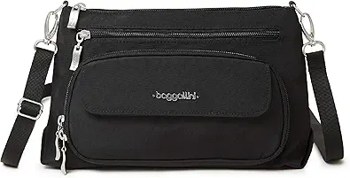 Baggallini Original Everyday 11x 7.5 Crossbody Bags for Women RFID Protected Lightweight Nylon Zippered Travel Purse
