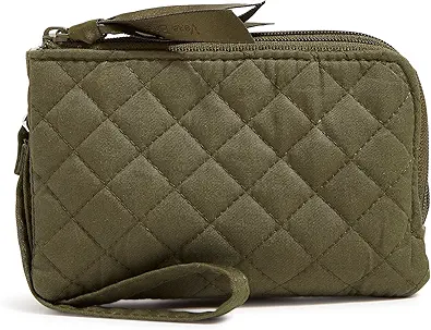 Vera Bradley Women's Cotton Double Zip ID Case Wallet with RFID Protection