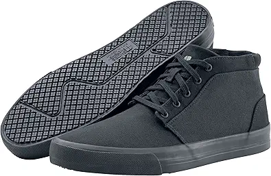 Shoes for Crews Cabbie II, Men's, Women's, Unisex Slip Resistant, Food Service Work Shoes, Black, Men's Size 6/ Women's Size 7.5
