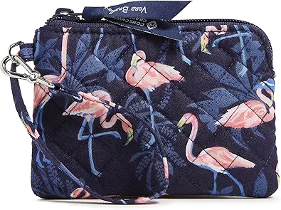 Vera Bradley Women's Cotton Clip & Zip Mini Pouch Wallet Keyring
