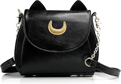 OCT17 Moon Luna Design Purse Kitty Cat satchel shoulder bag Designer Women Handbag Tote PU Leather Sailer Style
