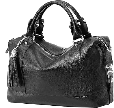 HESHE Womens Genuine Leather Handbags Purse Crossbody Satchel Tote Bags Ladies Real Leather Bags