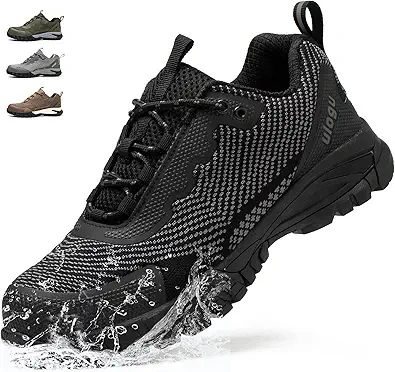 ulogu Waterproof Steel Toe Shoes for Men Comfy Lightweight Non Slip Safety Work Sneakers 6-Month Warranty