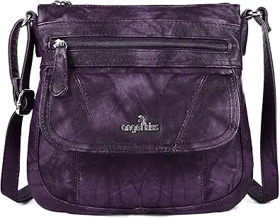 Angelkiss Small Womens Crossbody Bag Leather Shoulder Purse for Women Hobo Bag with Adjustable Shoulder Strap