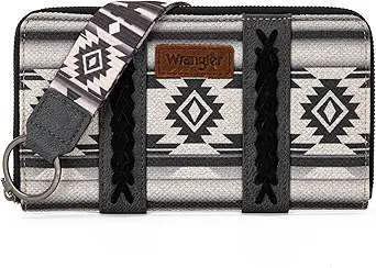 Wrangler Wallet Purse for Women Western Aztec Clutch Wristlet Wallet with Credit Card Holder