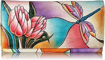 Anna by Anuschka Women's Hand Painted Genuine Leather Multi Pocket Wallet