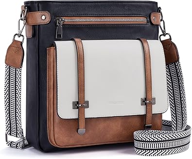 Crossbody Bags for Women,Multi Pocket Crossbody Purses Vegan Leather Shoulder Handbags Travel Purse Adjustable Strap