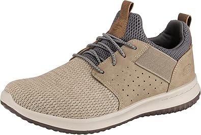 Skechers Men's Classic Fit-Delson-Camden Sneaker, Taupe, 7.5 M US