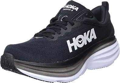 Hoka Men's Bondi 8 Sneaker, Black/White, 11.5