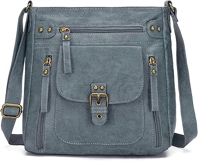 KL928 Crossbody Bags for Women, Multi Pocket Shoulder Bags, Medium PU Leather Cross Body Purses