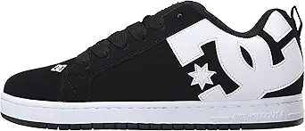 DC mens Court Graffik Casual Skateboarding Shoe, Black, 8.5 US