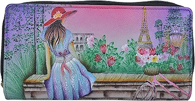 Anna by Anuschka Women's Hand-Painted Genuine Leather Organizer Clutch