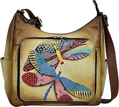 Anna by Anuschka Womens Zip-top Multi-compartment Tall Organizer Genuine Leather