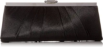 Jessica McClintock Blaire Women's Satin Frame Evening Clutch Bag Purse with Shoulder Chain Included