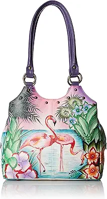 Anna by Anuschka Original Leather Hand-Painted Triple Compartment Medium Satchel