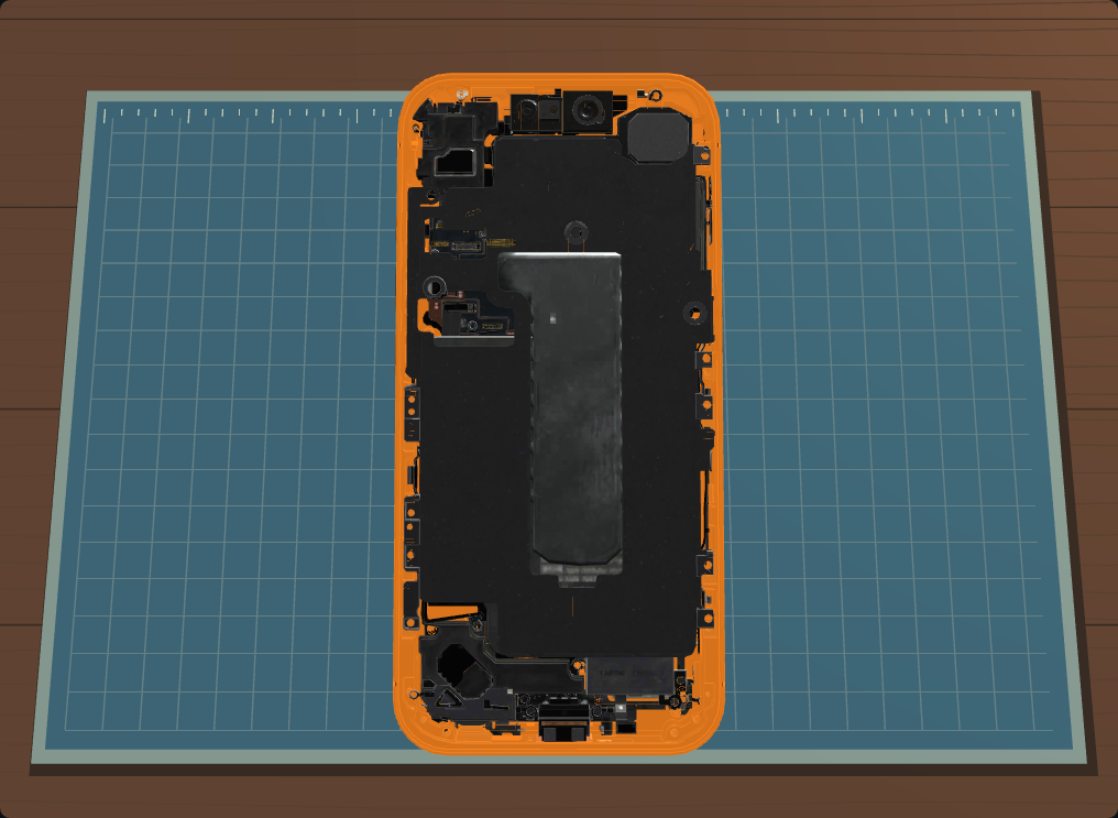 Simulator view: Apply the display adhesive