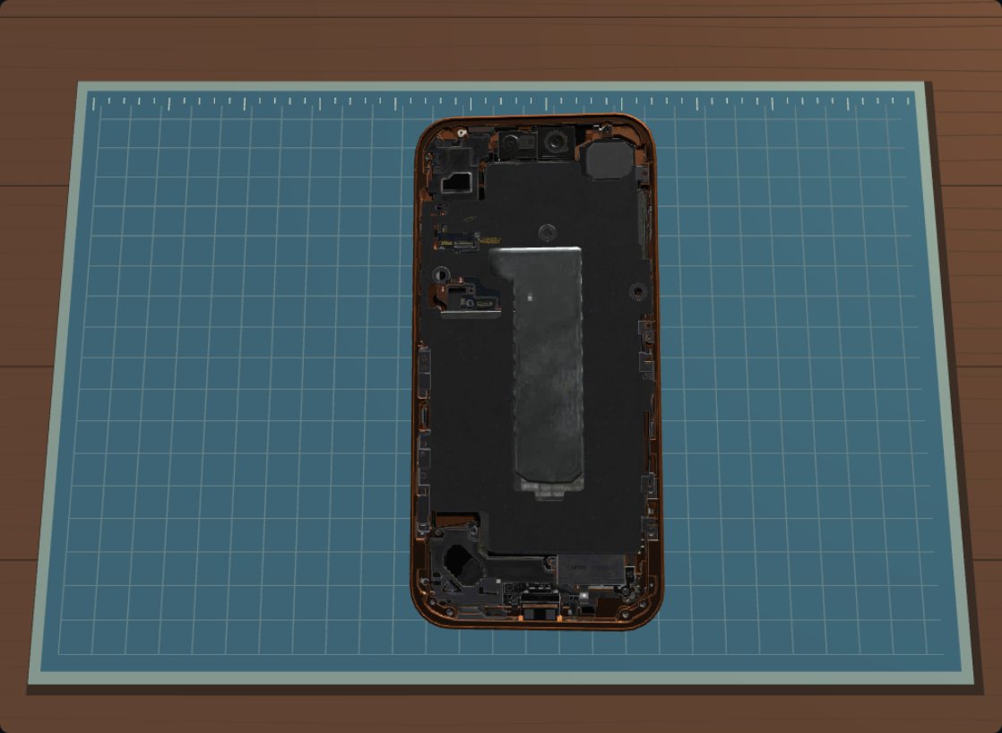 Simulator view: Secure the battery tray