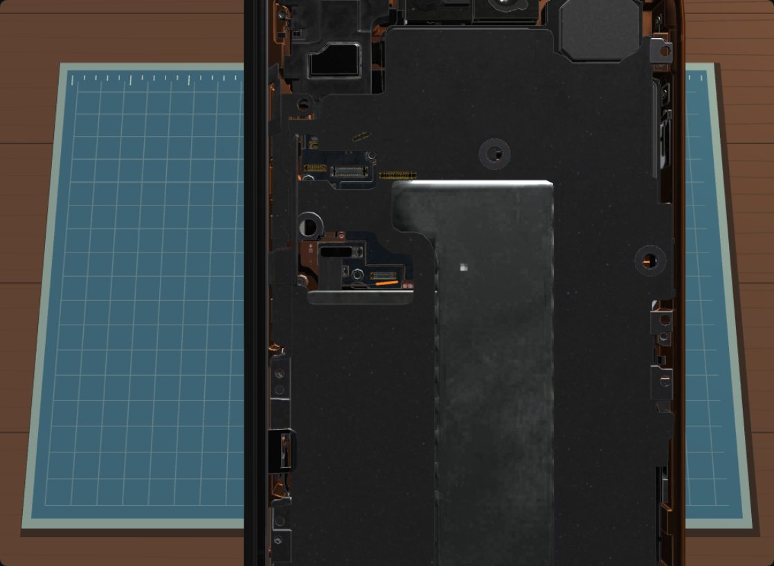 Simulator view: Disconnect the three flex cables